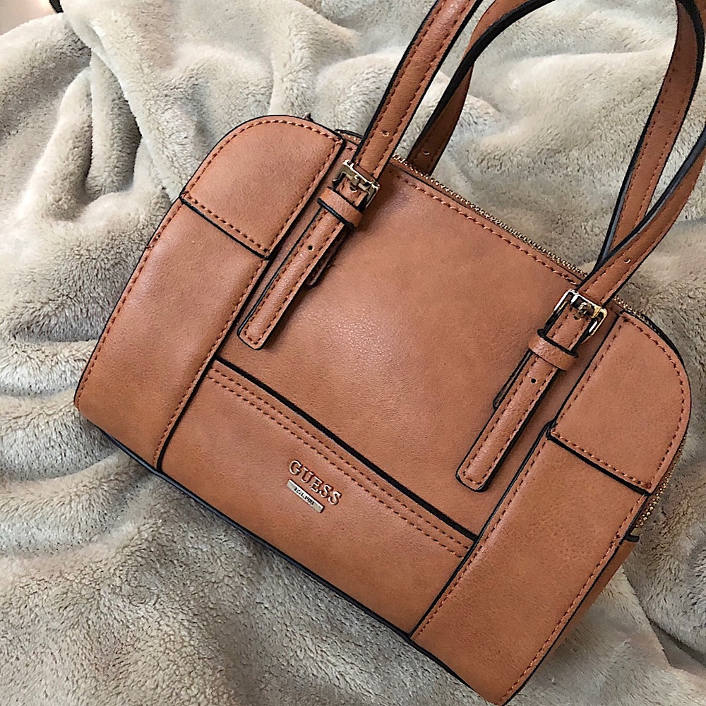 GUESS Brown Crossbody Leather Bag Purse Satchel